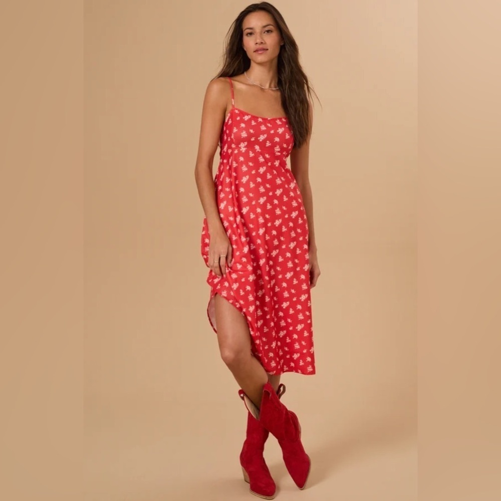 New with tags altard state poppy floral midi dress - Picture 1 of 4